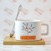 ست ماگ و زیر لیوانی مدل Eco life نارنجی